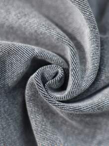 PAVTROS Manfinity Streetrush Men's Casual Washed Bone Skeleton & Cross Embroidery Denim Shorts