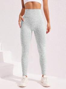 Easithlete 2pcs Leopard Print High Waist Seamless Elastic Sports Leggings Yoga Women Pants - Multicolor - View 6