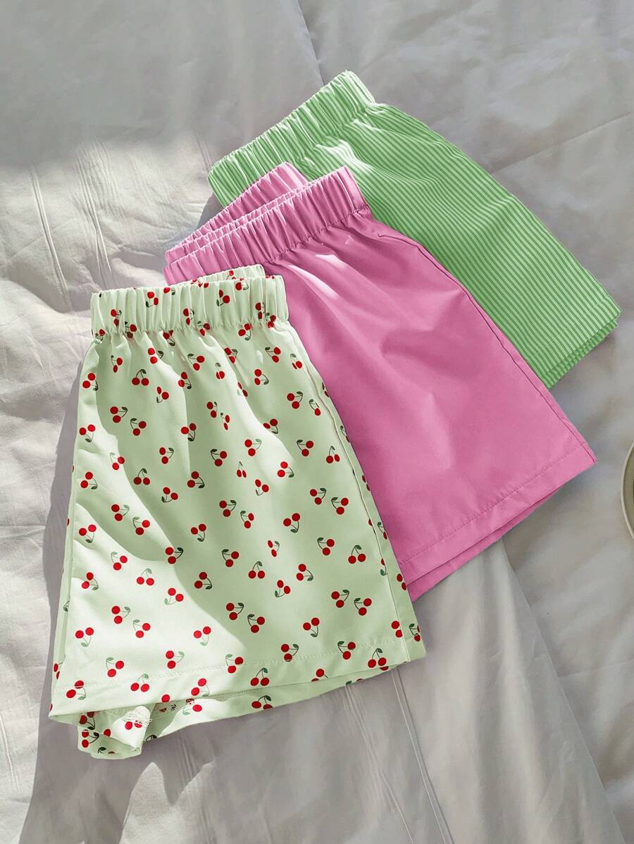 Comfortcana 3 Stücke/Set Sommer Lässig bunte Damen Shorts
