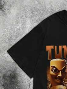 Glimmora 复古“Tung Tung Tung Sahur”T恤，趣味“Tung Tung Tung Sahur”T恤，Y2K女士时尚，商务休闲，沙滩休闲T恤 - 黑色 - 查看 5