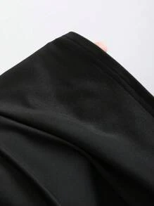 Sweetra Blusa casual de verano con cuello cuadrado, plisada, para mujer de talla grande