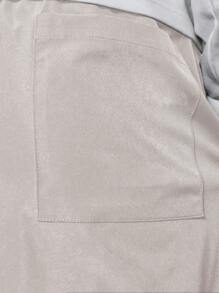 SUMWON Quần ống rộng dáng rộng có sọc đua phong cách đường phố rộng thùng thình thoải mái thường ngày thu đông thời trang cao cấp giải trí thể thao phong cách - Màu be - Xem 7