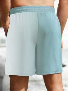 Surfspeed 男士度假印花休闲沙滩短裤 - 綠色 - 查看 2