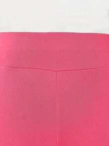 3pcs/Set Girls' Summer Simple Knit Solid Color Cropped Leggings In Pink, Grey & Black,Back To School - Multicolor - View 5