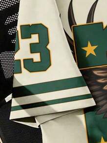 少女休闲简约时尚运动甜美清凉球衣，23号字母图案，超大码T恤，适合夏季穿着，适合运动比赛。比赛日T恤，舒适轻松，春夏休闲装，酷炫系列，返校季，基础款，儿童图案T恤，春夏韩版风格， - 彩色 - 查看 5