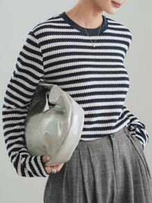 Dazy-Less Camiseta básica de manga larga con parches y contrastes a cuadros, para uso casual, de negocios y oficina, otoño