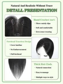 Hair Toppers For Women Real Human Hair, 10 Inch 360° 3D Upgrade Middle Part Toppers For Women With Thinning Hair - SNatural - View 5