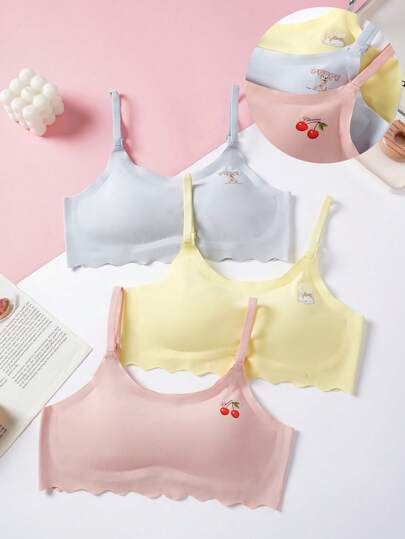 SHEIN 3件套印花波浪边少女内裤