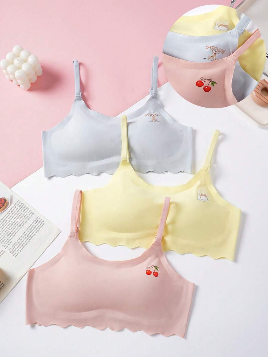 SHEIN 3件套印花波浪边少女内裤 - 彩色 - 查看 1