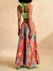 Slaydiva 女士百搭休闲豹纹裤，适合音乐节、复活节、纳什维尔西部、游牧风格、生日派对、毕业典礼、日常穿着、度假、邮轮旅行、海滩、日光浴、春夏季 - 彩色 - 查看 7