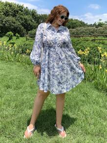 SHEIN EZwear Plus Size Casual Comfortable Tie-Up Shirt Dress Women Short Dresses Summer Woman S Summer Clothes - White - View 5