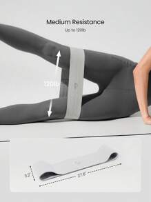 GLOWMODE 2pcs Yoga Pilates Training Widen Knitting Resistance Band Set