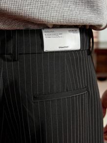 SWAVVY 男士条纹印花拉链交叉宽松裤，秋季