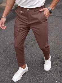 Manfinity Mode 男士休闲纯色斜口袋西装裤