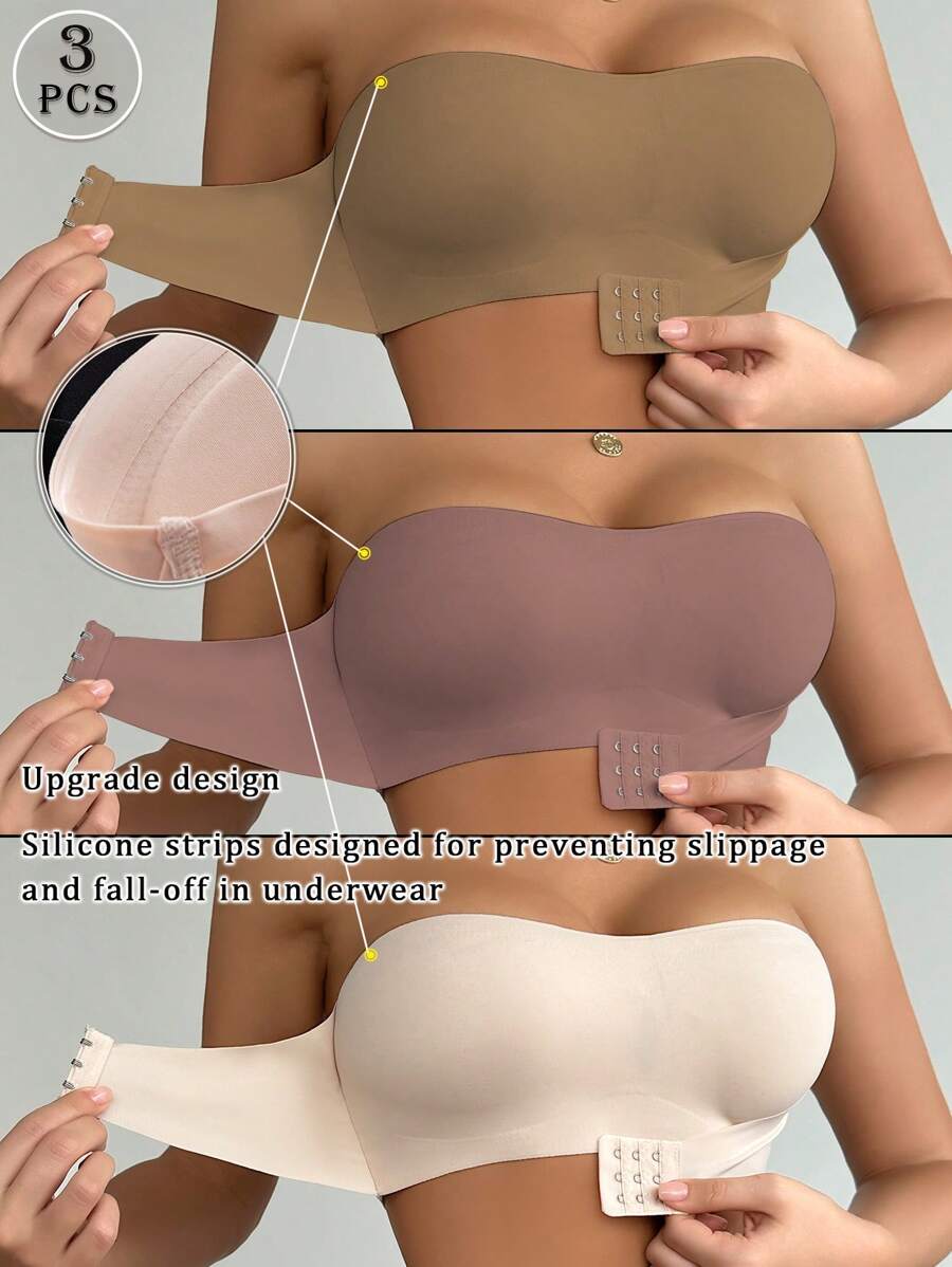 SHEIN 3 Stücke/Set Damen Front Verschluss leicht gepolsterte BHs