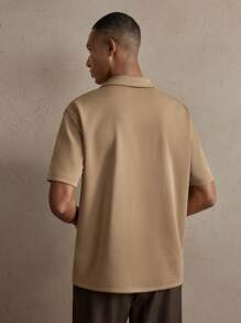 AKNOTIC Party Men's Slim Fit Casual Ribbed Collar Short Sleeve POLO Shirt, Suitable For Summer