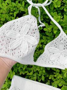 Comfortcana Set da 2 pezzi da donna, costume da bagno a collo alto di colore unito e minigonna
