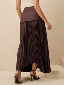 Anewsta Elegant Women Pleated Design Versatile Skirt