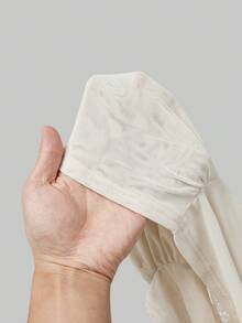 ROMWE Lovely And Sexy Mesh Lace Floral Ruched Camisole For Summer - Beige - View 5