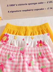 SHEIN Playful Pals 6件套女童夏季甜美可爱上衣短裤套装，多件装，舒适百搭的女童夏季服装