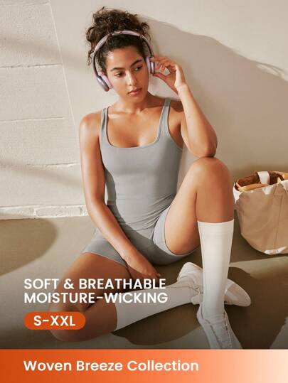 LUVLETTE Sport Style Super Soft Elastic Ribbed Basic Casual-Sporty Tank Top & Shorts Loungewear Airy Pajama Set Sport Casual Comfy Outfits Active Lingerie As Outerwear Workout Sets Women Also Suitable For Teen Girl & Young & Kid Boxer Set