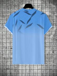 Manfinity Homme Camiseta de manga corta y cuello redondo con estampado, para uso casual y deportes al aire libre para hombres, para uso diario