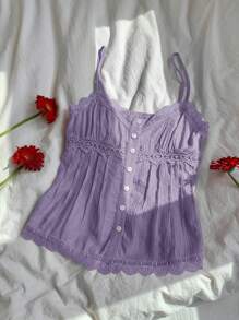 Comfortcana 女士夏季休闲紫色吊带背心 - 紫色 - 查看 3