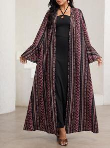 Veilorie Áo choàng tay loe họa tiết hình học cho nữ, Bộ đồ phong cách Ả Rập - Nhiều màu - Xem 3