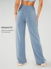 GLOWMODE Modal Silk Touch Wide Leg High Waist Lounge Pants With Side Pockets Daily Casual Fall