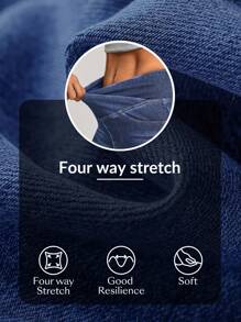 Flexra Women's Ombre Crossover Waist Fitted Casual Denim Mini Skirt, Summer - Blue - View 7