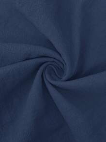 EMERY ROSE Square Neck Sleeveless Casual Shirt, Summer - Navy Blue - View 7