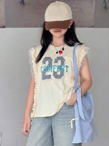 Dazy Kids Tween Girl T-Shirt, Fall, Back To School Clothes - Apricot - View 6