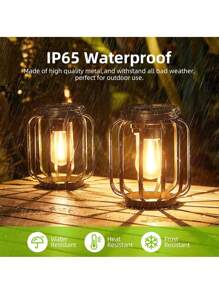 SHEIN 1PC Solar Lantern Outdoor Light, Upgraded Metal Solar Lantern Light, IP65 Waterproof Decorative Pagoda Light, Brighter Hanging Solar Pendant Light, Suitable For Yard, Garden, Patio, Pathway Decoration
