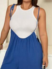 Calvaya Plus Size Women Casual Loose Jumpsuit, Slimming Wide-Leg One-Piece Outfit, Summer