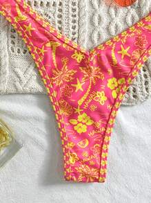 Swim Mod Bộ đồ bơi bikini gợi cảm in họa tiết ngẫu nhiên, trang phục đi biển mùa hè cho nữ, kỳ nghỉ xuân - Nhiều màu - Xem 5