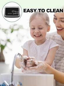 Permanent Fabric Ink Pad, Craft Fingerprint Ink Pad, DIY Washable Stamp Ink Pad For Paper And Wood Craft - Black - View 5