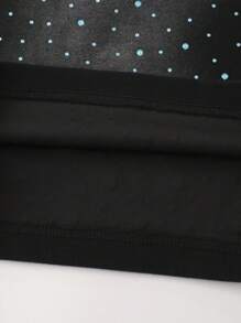 ROMWE MEN Men's Street Life Fashionable Rhinestone Drawstring Loose Shorts - Black - View 6