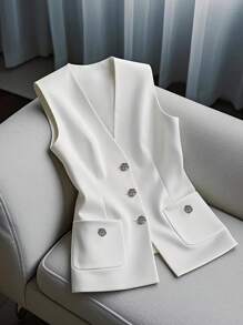 GlowEve Women's Solid Color Casual Pocket Metal Buckle Camisole