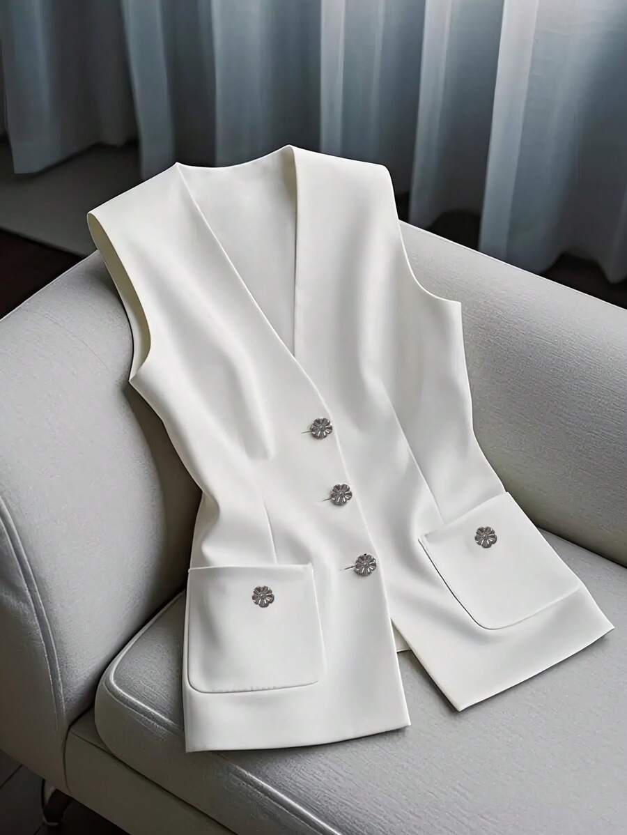 GlowEve Women's Solid Color Casual Pocket Metal Buckle Camisole