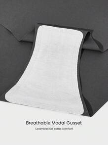 GLOWMODE 两件装 SweatMode 亮泽丝滑无缝吸汗标志中腰比基尼内裤日常休闲工作服 - 深灰色 - 查看 4