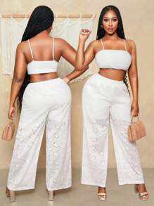 BamGleam Trang phục hai mảnh dành cho phụ nữ mặc hàng ngày - trắng - Xem 1