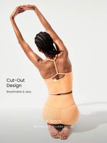 GLOWMODE FeatherFit™ T-Neck Racerback Tank Top Light Support Low Impact Yoga Studio Fall Winter