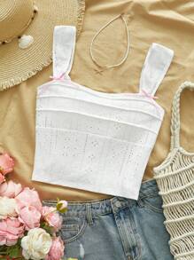 SHEIN VCAY Top corto de punto ajustado de unicolor para mujer, para vacaciones de verano, atuendo casual de verano para vacaciones, atuendo de vacaciones bohemio en la playa, estilo boho chic, atuendo para conciertos campestres, atuendos para festivales de vacaciones, atuendos de playa para mujer, estilo old money para mujer, con textura de tejido de punto