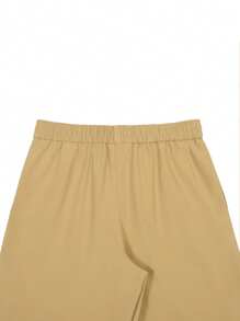 Manfinity Homme Manfinity Streetrush 男式宽松休闲直筒拼接设计及膝工装短裤，超大码，夏季，垃圾摇滚风