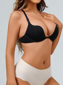 SHEIN 1件女士芒果杯钢丝文胸 - 黑色 - 查看 3