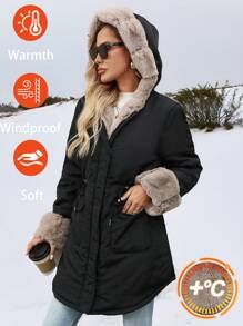 Ellevyn 女士保暖时尚夹克，配有舒适蓬松衬里和口袋，秋冬季加厚外套 - 彩色 - 查看 3