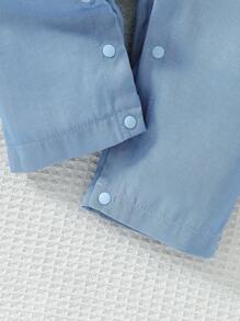 SHEIN 女婴可爱刺绣蝴蝶结口袋连体衣，春夏款