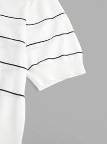 BizChic Women's White Polo Collar Knit Sweater, Urban Commute Business Casual Basic Top, Elegant Outerwear - White - View 12