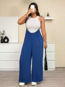 Calvaya Plus Size Women Casual Loose Jumpsuit, Slimming Wide-Leg One-Piece Outfit, Summer