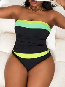 Slaydiva 大码简约休闲夏季泳装工字背比基尼上衣 - 彩色 - 查看 5